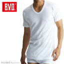 B.V.D.Finest Touch EX U首半袖Tシャツ(S.M.L) 日本製 【綿100%】 シャツ メンズ インナーシャツ 下着 肌着 抗菌 防臭【白】【日本製】 【コンビニ受取対応商品】 gn314