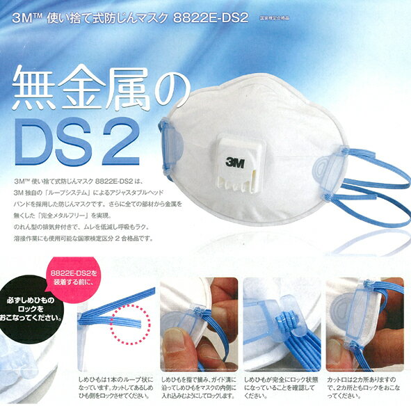 防塵マスク 防じん 保護用品 防災グッズ3M 防塵マスク No.8822E-DS2 1枚入 2P4Jul12