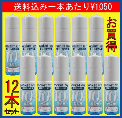 【酸素スプレー】ポケットオキシ【酸素缶の大革命！！】容量たっぷり10リットル、富士山での登山でも大人気！！12本セット