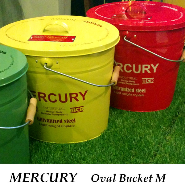 MERCURY マーキュリー フタ付き バケツ Oval Bucket M 6カラー ブリキ　アメリカン雑貨　インポート　オブジェ　インテリア　おしゃれ部屋【あす楽対応】
