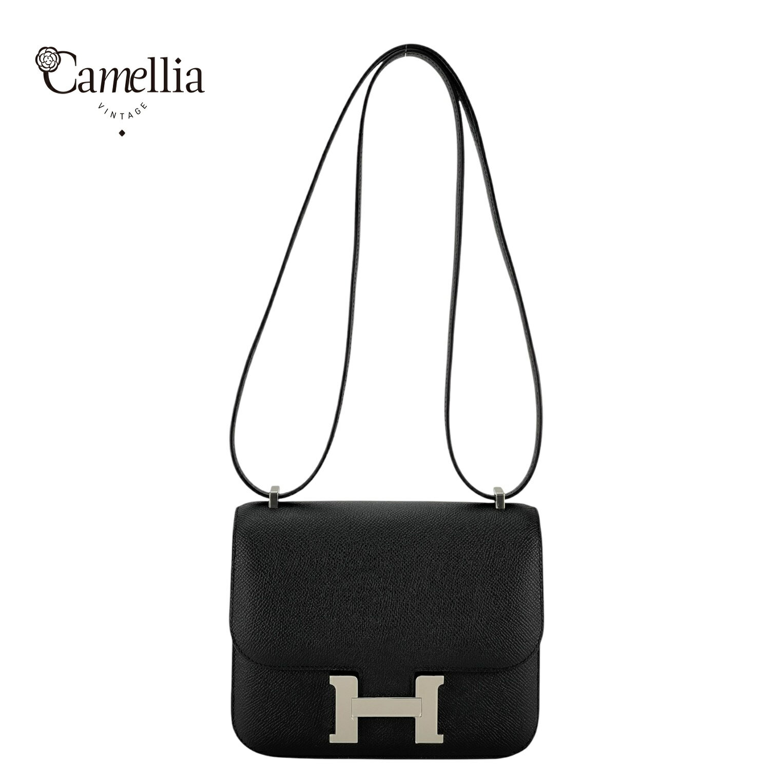 【中古】 HERMES エルメス コンスタンスミニ 18 Constance Miniショルダーバッグ ミロワール エプソン シルバー金具 89Noir 黒 W刻印2024年