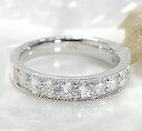 pt900 フチあり ダイヤモンド エタニティリング【Milgrain】【1.0ct】【無色透明】【H-SIクラス】送料無料 代引手数料無料 品質保証書 刻印無料 指輪 ダイヤモンドリング 1カラット エタニティ ダイヤエタニティ プラチナ アンティーク