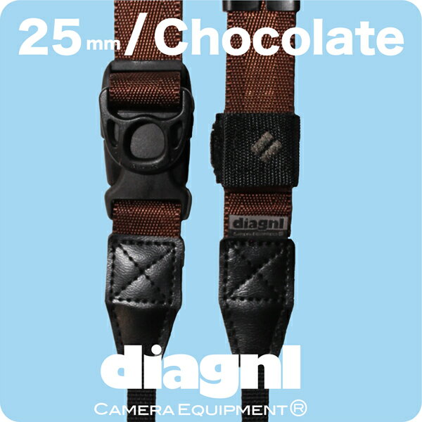 ＜公式＞新色もレビューを書いて送料無料！！/diagnl(ダイアグナル）/Ninja Camera Strap(ニンジャカメラストラップ）25mm Chocolate