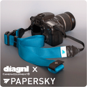 diagnl×PAPER SKY /Ninja Camera Strap(ニンジャカメラストラップ)38mm cyan blue{カメラストラップ 一眼レフ}{カメラストラップ}{カメラストラップ ミラーレス}{斜めがけ}{速写}
