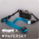 ＜公式＞diagnl×PAPER SKY×photoback / Ninja Camera Strap(ニンジャカメラストラップ）25mm cyan blue{カメラストラップ ミラーレス}{一眼レフ}{コンデジ}{カメラストラップ 日本製}{速写}{斜めがけ}{細め}