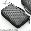 INTRENO クラッチバッグ バッグ 鞄 かばん レザー シンプル メンズ 男性用 ブラック intreno-1775