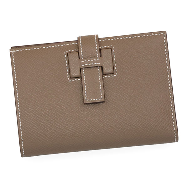 エルメス ニュー H パッサン コンパクト HERMES ヴォーエプソン エトゥープ 085779 W刻印