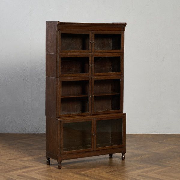 Minty of Oxford アンティーク スタッキング ブックケース IZ97052E★英国 oxford オーク 脚付 開き戸 飾り棚 本棚 ガラス ディスプレイ イギリス #97052