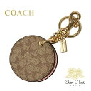 コーチ キーリング レディース ピンク カーキ COACH F77961-GDOUQ キーホルダーミラーバッグチャーム