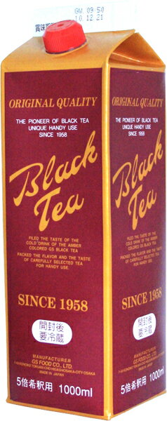 ジーエスフード　ブラックティー　加糖　1L紙パック　12本入〔紅茶　BlackTea　希釈用 割り材 1000ml　【楽ギフ_のし】 〕【送料無料】北海道・沖縄以外ジーエスフードブラックティー加糖1L紙パック12本入