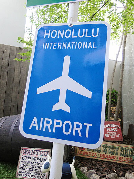 ハワイ　トラフィックサイン　本物　ロードサイン　ハワイ島　看板
