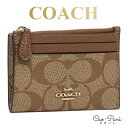 コインケース レディース ブラウン ベージュ COACH コーチ F88208 IME74 パスケース シグネチャー 小銭入れ 定期入れ 並行輸入品 ブランド
