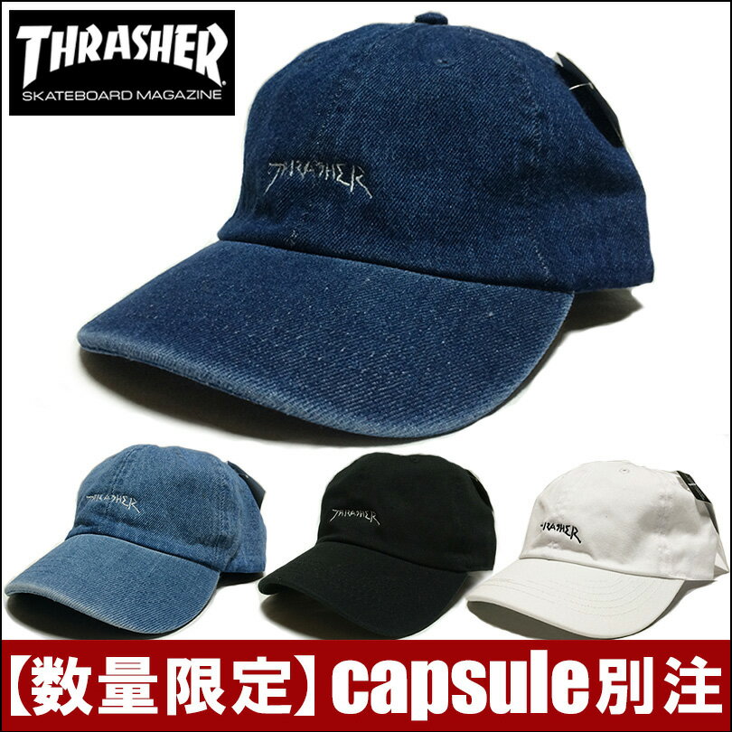 【ホワイトのみ予約販売】 スラッシャー THRASHER cap 帽子 キャップ GONZ MAG ゴンズ マグ 別注 ニューハッタン NEWHATTAN コットンキャップ LOWキャップ ローキャップ POLO CAP ポロ キャップ ワークキ