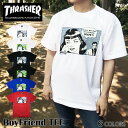 【ゆうパケット送料無料】 THRASHER スラッシャー Tシャツ ブラック ホワイト ボーイフレンド BoyFriend TEE SUPREME シュプリーム トップス スケート ストリート メンズ レディース フェス