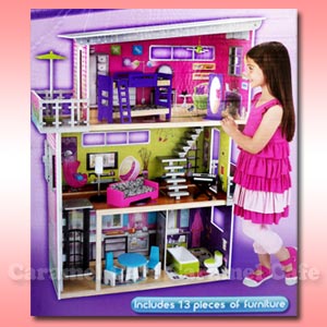 即納【KidKraft キッドクラフト】My Modern DOLLHOUSE　ドールハウス3階建　家具13ピース　エレベーター付