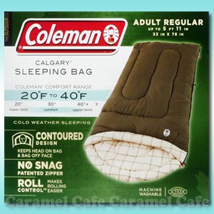 【Coleman コールマン】カルガリー★大人用寝袋（封筒型）　【緑】　ヘッド部分ラウンド型-6度まで対応　CALGARY SLEEPING BAG