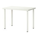 送料無料【IKEAイケア】LINNMON/ ADILS テーブル 100x60cm【ホワイト】