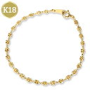 K18 フラワーカットボールチェーンブレスレット(18金 18k ゴールド製)(brm4k)