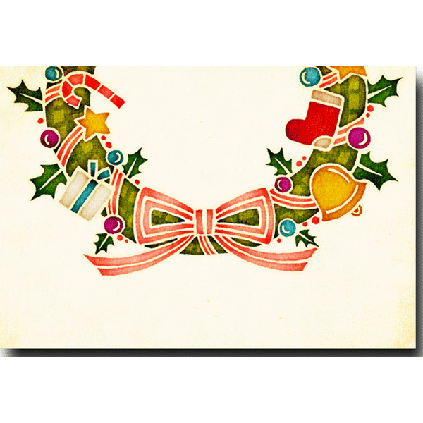 和風クリスマスポストカード 「クリスマスリース」絵葉書 和道楽...:card-shop:10000733