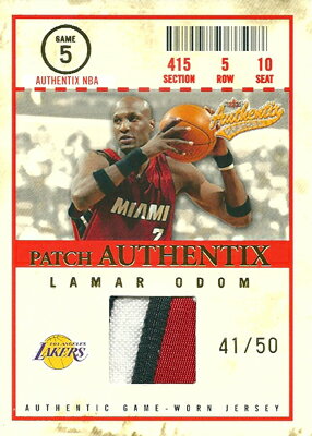 ラマー オドム NBAカード 2004/05 Fleer Authentix Patch 50枚限定！（41/50） / Lamar Odom