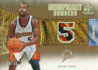 バロン デービス NBAカード 2007/08 SP Game Used Significant Numbers Patch 35枚限定！（16/35）/ Baron Davis