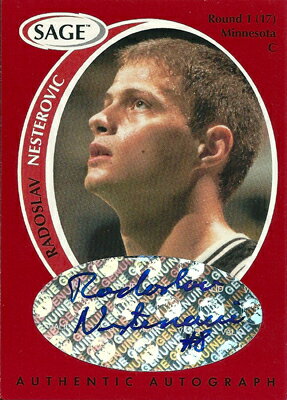 ラドスラフ・ネステロヴィッチ バスケットボールカード Radoslav Nesterovic 1998 SAGE Autographs