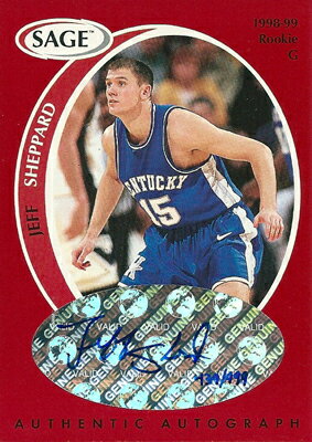 ジェフ・シェパード NBAカード Jeff Sheppard 1998 Sage Autographs