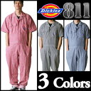 ディッキーズヒッコリーストライプ半袖つなぎ #811 4L・5L【 ツナギ ショートスリーブ Dickies 】【02P06jul10】
