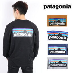 <strong>パタゴニア</strong> PATAGONIA ロンT 長袖 Tシャツ P-6 LOGO RESPONSIBILI-TEE WHI WHITE BLk Black 2023 T SHIRTSロゴ レスポンシビリティー