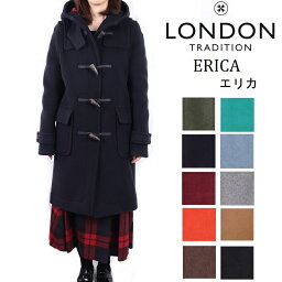 ロンドントラディション <strong>LONDON</strong> <strong>TRADITION</strong> ダッフルコート ERICA ロング丈 ウール チェック アウター レディース メルトン コート