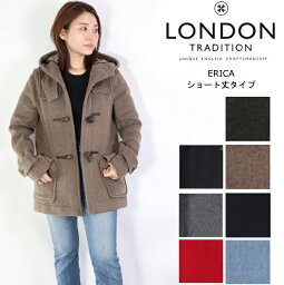 ロンドントラディション <strong>LONDON</strong> <strong>TRADITION</strong> ショート ダッフルコート ERICA 68cm LT60 ショート丈 ウール チェック アウター レディース メルトン コート イギリス製