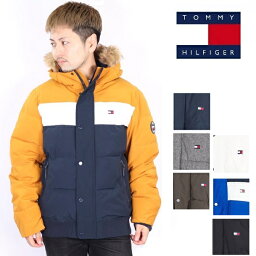 TOMMY HILFIGER トミー ヒルフィガー ジャケット メンズ ダウンジャケット 中綿 ファージャケット ブランド 大きいサイズ アウター 159ap863 フェイクファー ブルゾン ロゴ アメカジ 防寒 ブラック マウンテン<strong>パーカー</strong> おしゃれ かっこいい 父の日 プレゼント ダウン