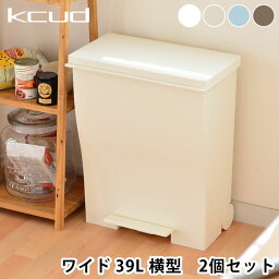 クード ゴミ箱 ワイドペダル【2個セット】ふた付き KCUD 39L 39リットル ダストボックス 蓋付きゴミ箱 フタ付き トラッシュボックス シンプル ペダル式ゴミ箱 ペダル おしゃれ ごみ箱 ふた付き ふたつき キッチン リビング