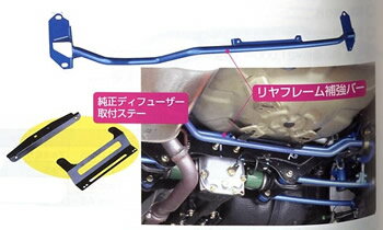 CUSCO（クスコ）　リアフレーム補強バー＋純正ディフューザー取付ステーインプレッサ GC8(アプライドD型以降)必ず納期確認して下さい