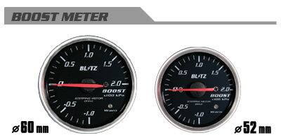 BLITZ (ブリッツ）RACING METER SD (レーシングメーターSD)52φブースト計　（電子式）【ホワイト照明】