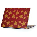 MacBook Air 13inch 2018 専用 デザインハードケース A1932 Apple マックブック エア ノートパソコン カバー ケース ハードカバー クリア 透明 アクセサリー 保護 002010 星 柄 赤