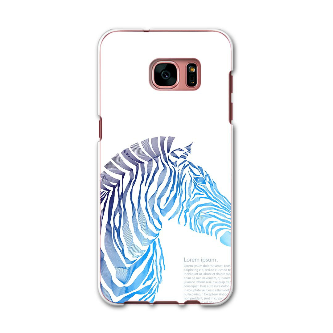 SC-02H Galaxy S7 edge ギャラクシー sc02h docomo ドコモ スマホ カバー ケース スマホケース スマホカバー TPU ソフトケース 動物 シマウマ 青 009937