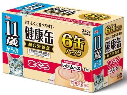 アイシア 11歳からの健康缶 しっとりムースまぐろ40g×6P [LP] キャットランド【…...:cat-land:10055703