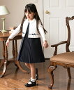 入学式 白襟付き前プリーツワンピースアンサンブル 女の子 白...