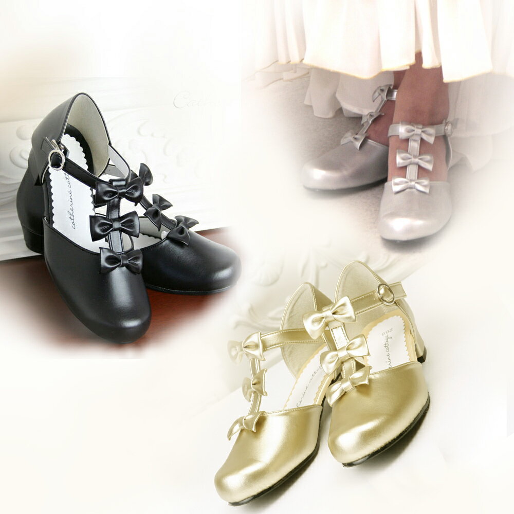 日本製　リボンTストラップフォーマルシューズ　ジュニア・子供靴