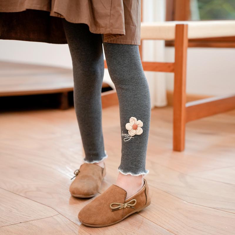 秋 初冬向け 女児 女の子 赤ちゃん ベビー キッズ ボトムス ズボン パンツ お出かけ 外出用 レギンス スパッツ 薄手 裏起毛 フリース 綿100% コットン 純綿 黒 ブラック