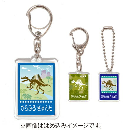お名前キーホルダー 3個セット スピノサウルスの化石.