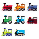 お名前シール(スタンダード 撥水 96ピース) カラフル機関車【代引不可 送料無料 クロネコDM便】 (おなまえシール ネームラベル 子供 幼児 小学生 幼稚園 男の子 入学祝い).