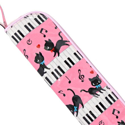 そろばんケース ピアノの上で踊る黒猫ワルツ（ピンク） 日本製 【ソロバン/算盤/そろばんけーす/23...:ccstyle:10026655