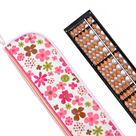 木製 そろばんセット | (雲州堂そろばん) スカンジナビアのフラワーパーク(ピンク) 日本製 【ソロバン/算盤/そろばんけーす/23桁用】(あす楽/子ども/子供/小学生/女の子)【到着後レビューを書いて缶バッジプレゼント】