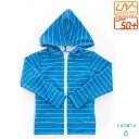 子供ラッシュガード/ピンボーダーUVラッシュパーカー【UPF50+/ベビー/キッズ/ジュニア/】【80,90,100,110,120,130,140,150】【サンディア/sandia】