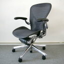 AE-13 Herman Miller ハーマンミラー アーロンチェアポリッシュドアルミニウムベース ポスチャーフィットフル装備 Bサイズ 張地 タキシード ブルーブラック【送料無料】