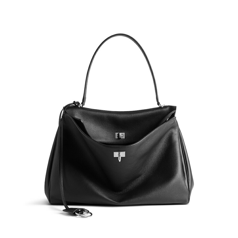 バレンシアガ BALENCIAGA メンズ RODEO ハンドバッグ ラージ グレインドカーフスキン【ブラック 】【送料無料】【正規品】
