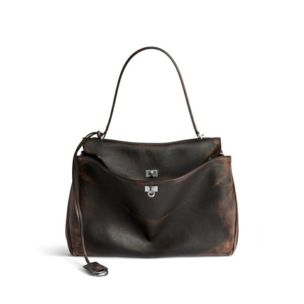 バレンシアガ BALENCIAGA メンズ RODEO ハンドバッグ ラージ【ブラウン 】【送料無料】【正規品】