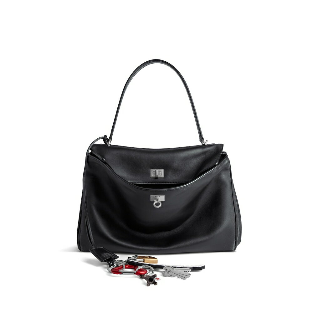 バレンシアガ BALENCIAGA メンズ RODEO ハンドバッグ ミディアム チャーム1つ付き【ブラック 】【送料無料】【正規品】